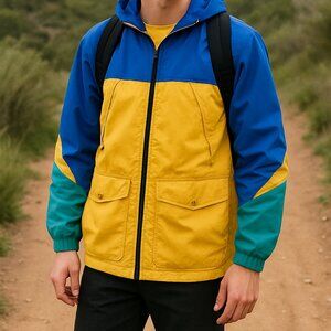 Eddie Bauer Vintage Goretex Color Block Jacket Windbreaker Size L